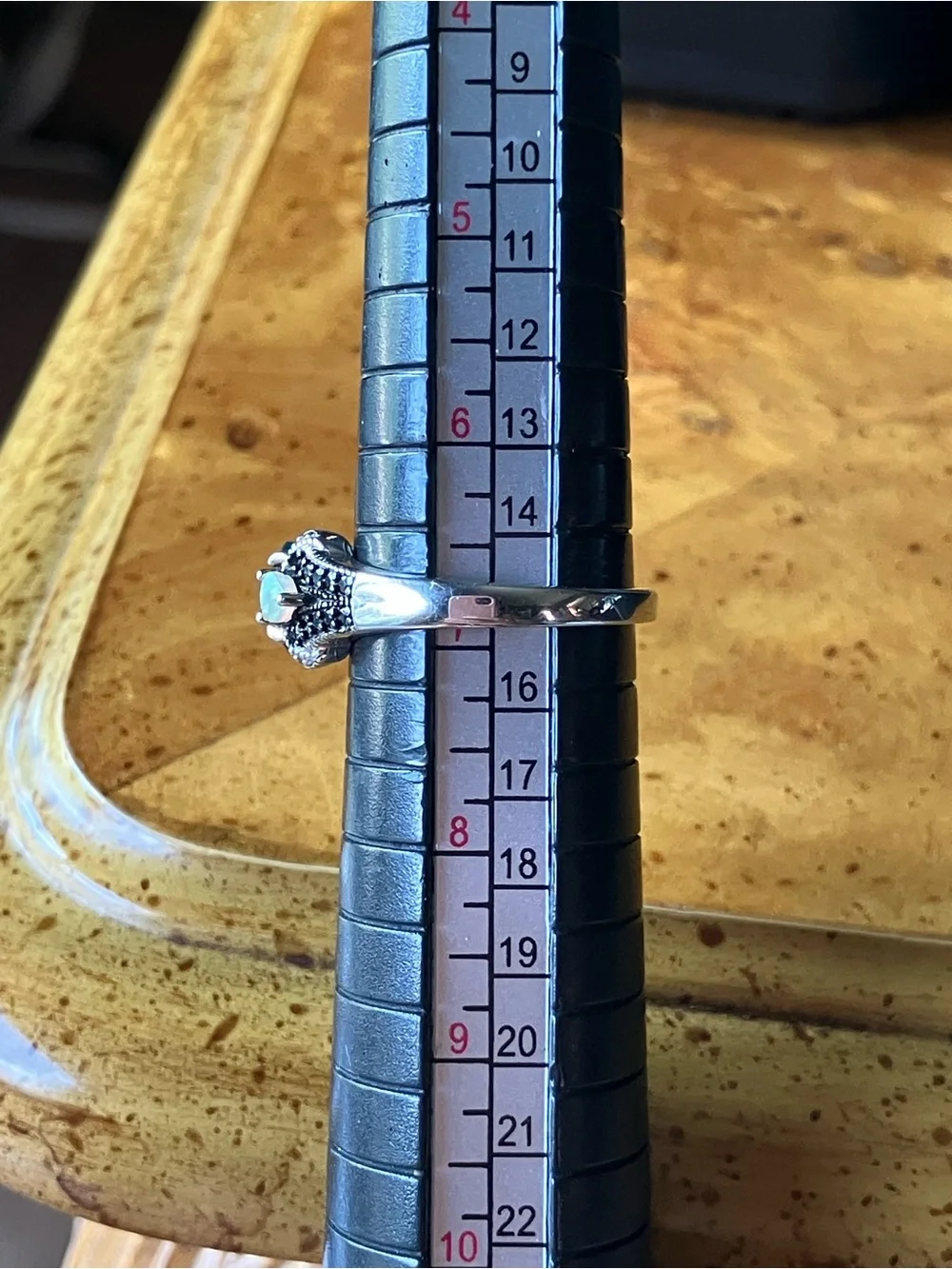 Black Ethiopian Opal Sterling Silver Ring Size 6.75